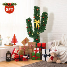 Load image into Gallery viewer, 5&#39; / 6&#39; / 7&#39; Artificial Cactus Christmas Tree with Lights-5&#39;
