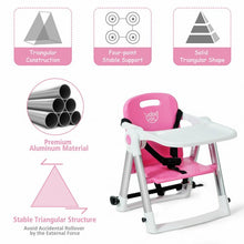 Load image into Gallery viewer, Baby Booster Folding Travel High Chair with Safety Belt &amp; Tray-Pink
