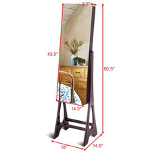 Load image into Gallery viewer, Standing Armoire Organizer  Jewelry Cabinet w/ LED -Brown
