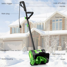 Load image into Gallery viewer, 12-Inch 9 Amp Electric Corded Snow Shovel Driveway Yard Snow Thrower-Green
