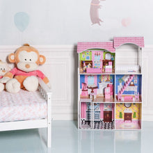 Load image into Gallery viewer, 46&quot; Pink Dollhouse w/ Furniture
