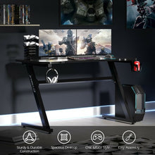 Load image into Gallery viewer, Gaming Desk Z-Shaped Computer Office Table with Gaming Handle Rack
