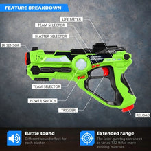 Load image into Gallery viewer, Set of 4 Laser Tag Gun Blasters and Vests
