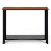 Load image into Gallery viewer, Metal Frame Wood  Console Sofa Table with Storage Shelf-Brown
