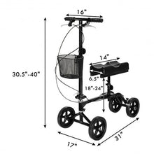 Load image into Gallery viewer, Steerable Foldable Turning Brake Knee Walker Scooter
