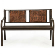 Load image into Gallery viewer, Outdoor Porch Furniture Patio Garden Bench Steel Frame Rattan
