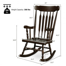 Load image into Gallery viewer, Solid Wood Porch Glossy Finish Rocking Chair-Coffee
