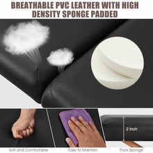 Load image into Gallery viewer, 3 Fold 84&quot; L Portable Adjustable Massage Table with Carry Case-Black
