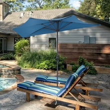 Load image into Gallery viewer, 9Ft Patio Bistro Half Round Umbrella -Blue

