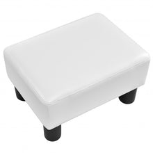 Load image into Gallery viewer, Small PU Leather Rectangular Seat Ottoman Footstool-White
