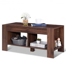 Load image into Gallery viewer, 2-tier Wood Coffee Table Sofa Side Table with Storage Shelf-Walnut
