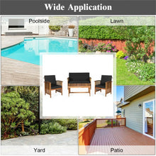 Load image into Gallery viewer, 4PCS Patio Solid Wood Furniture Set-Black
