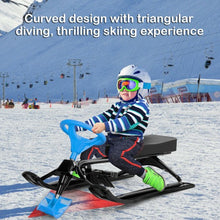 Load image into Gallery viewer, Kids Snow Sand Grass Sled with Steering Wheel and Brakes-Blue
