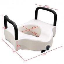 Load image into Gallery viewer, 5&quot; Medical Plastic Toilet Seat with Lock and Removable Armrests
