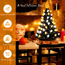 Load image into Gallery viewer, 15&quot; Pre-Lit Ceramic Hand-Painted Tabletop Halloween Tree
