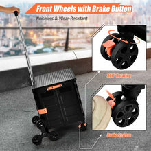 Load image into Gallery viewer, Costway Foldable Utility Cart for Travel and Shopping-Black
