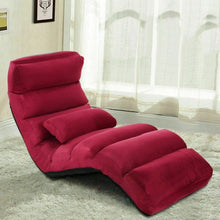 Load image into Gallery viewer, Stylish  Folding Lazy Sofa Chair with Pillow-Burgundy
