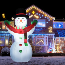 Load image into Gallery viewer, 6 Feet Inflatable Christmas Snowman with LED Lights Blow Up Outdoor Yard Decoration
