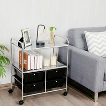 Load image into Gallery viewer, 4 Drawers Shelves Rolling Storage Cart Rack-Black
