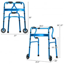 Load image into Gallery viewer, Aluminum Heavy-Duty Folding Wheeled Stand-Assist Walker-Blue
