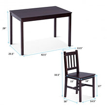 Load image into Gallery viewer, 5 pcs Wood Dining 4 Chairs &amp; Table Set-Black
