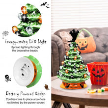 Load image into Gallery viewer, 11.5&quot; Pre-Lit Ceramic Hand-Painted Tabletop Halloween Tree
