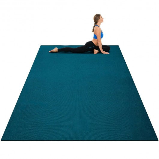 Large Yoga Mat 6' x 4' x 8 mm Thick Workout Mats-Blue