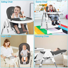 Load image into Gallery viewer, Foldable High Chair with Large Storage Basket -Gray
