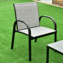 Load image into Gallery viewer, 4 pcs Patio Furniture Set with Glass Top Coffee Table-Gray
