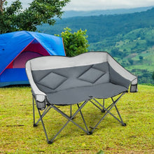 Load image into Gallery viewer, Folding Camping Chair with Bags and Padded Backrest-Gray
