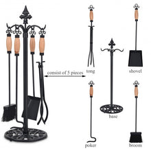 Load image into Gallery viewer, 5 Pieces Fireplace Iron Tools Set
