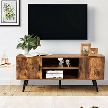 Load image into Gallery viewer, Industrial TV Stand with Storage Cabinets-Coffee
