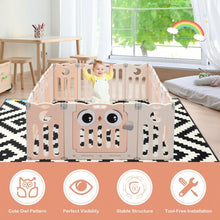 Load image into Gallery viewer, 16-Panel Baby Activity Center Play Yard with Lock Door -Pink

