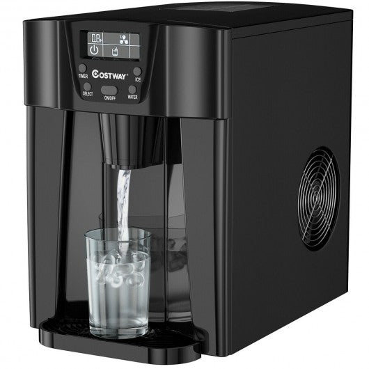 2-In-1 Ice Maker Water Dispenser 36lbs/24H LCD Display-Black