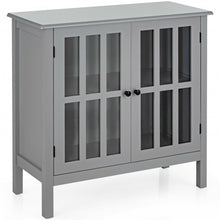 Load image into Gallery viewer, Glass Door Sideboard Console Storage Buffet Cabinet-Gray
