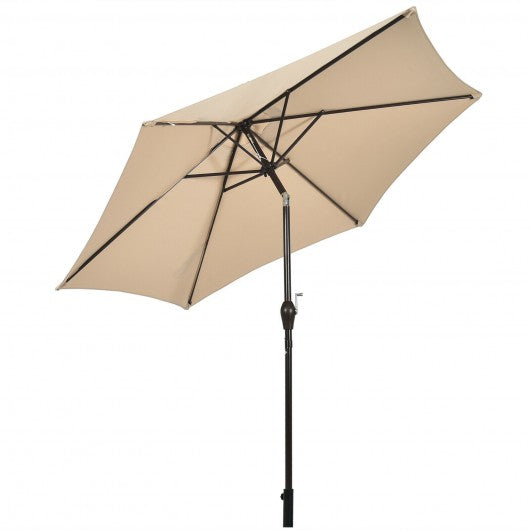 10 ft Outdoor Market Patio Table Umbrella Push Button Tilt Crank Lift-Beige
