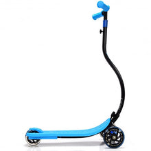 Load image into Gallery viewer, Folding Kids C Shape Anti-Collision Adjustable Kick Scooter -Blue
