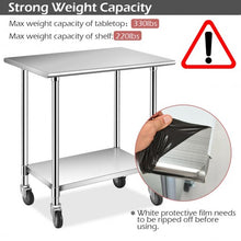 Load image into Gallery viewer, NSF Stainless Steel Commercial Kitchen Prep &amp; Work Table
