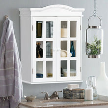 Load image into Gallery viewer, Wall-Mount Bathroom Double Doors Shelved Storage Cabinet
