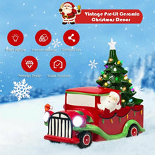 Load image into Gallery viewer, Pre-Lit Vintage Tabletop Ceramic Tree and Truck Battery
