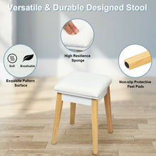 Load image into Gallery viewer, Vanity Makeup Table Cushioned Stool Set with Flip Top Mirror
