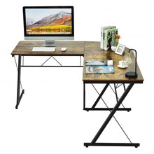 Load image into Gallery viewer, 59&quot; L-Shaped Corner Desk Computer Table for Home Office Study Workstation-Brown
