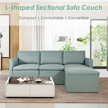 Load image into Gallery viewer, Convertible L-Shaped Sectional Sofa Couch with Reversible Chaise-Green
