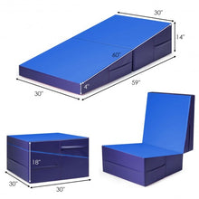 Load image into Gallery viewer, Folding Incline Tumbling Wedge Gymnastics Exercise Mat-Blue
