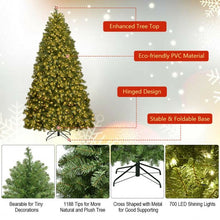 Load image into Gallery viewer, Pre-Lit Artificial PVC Christmas Tree with LED Lights &amp; Stand-7&#39;
