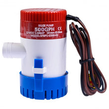 Load image into Gallery viewer, 12V 2.0A 500 GPH Electric Bilge Pump Marine Boat Yacht Submersible 3/4&quot; Hose
