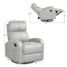 Load image into Gallery viewer, Recliner Chair Swivel Rocker Manual Single Sofa Lounger with Footrest-Gray
