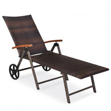 Load image into Gallery viewer, Outdoor Chaise Lounge Chair Rattan Lounger Recliner Chair-Turquoise
