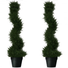 Load image into Gallery viewer, 2 pcs 3 ft  In/outdoor Decoration Artificial Cedar Spiral Tree
