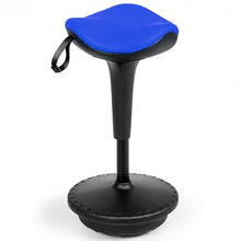 Load image into Gallery viewer, Adjustable Swivel Sitting Balance Wobble Stool Standing Desk Chair-Blue
